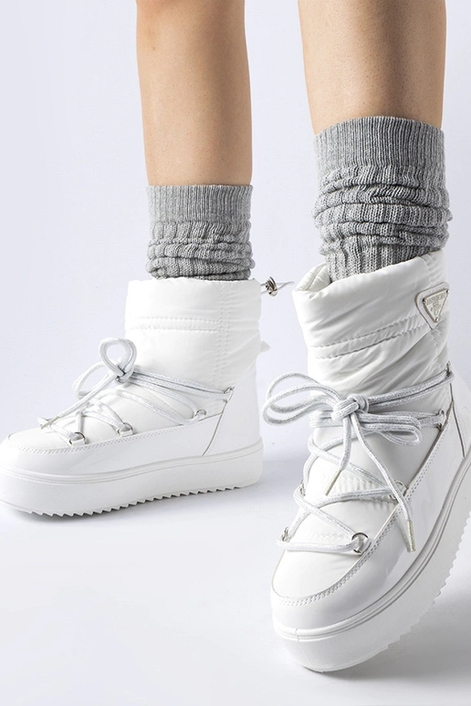 Botas de neve brancas com isolamento...