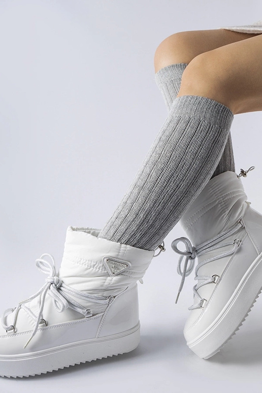 Botas de neve brancas com isolamento...