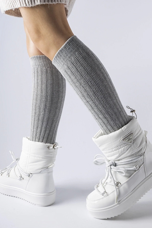 Botas de neve brancas com isolamento...