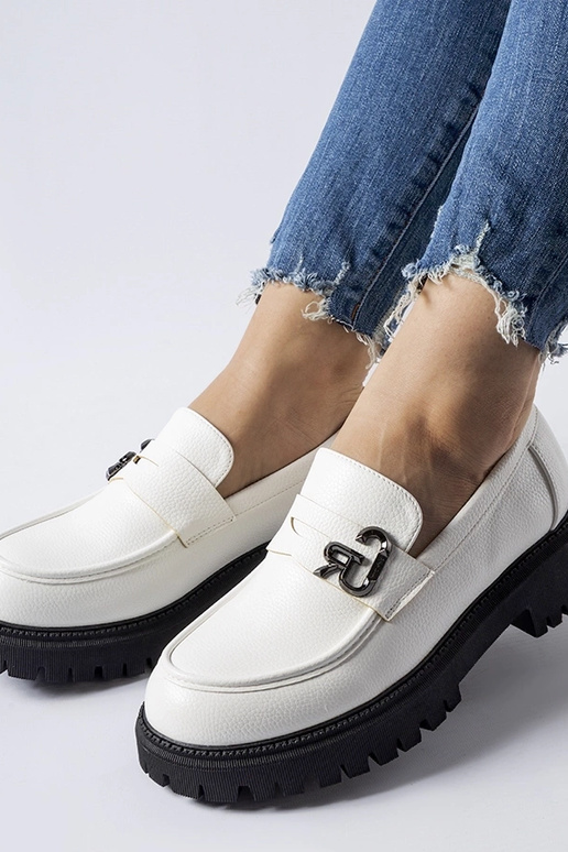 Mocassim com fivela Francesca preto e...