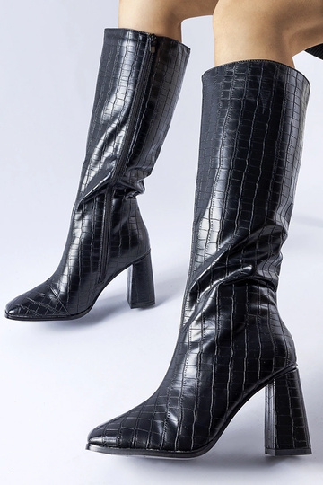 Botas pretas aquecidas com salto Ferruccio