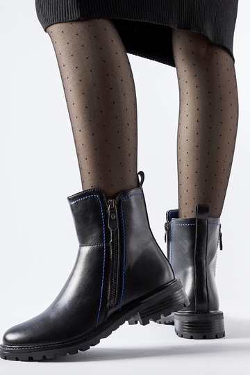 Botins pretos com linha azul decorativa Nereo 2