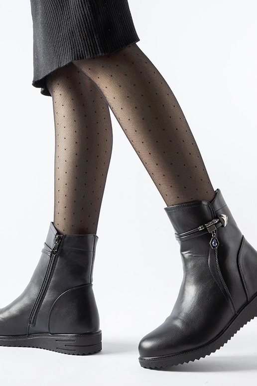 Botins pretos acolchoados com...