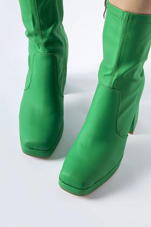 Botins salto alto verde mate Isauro