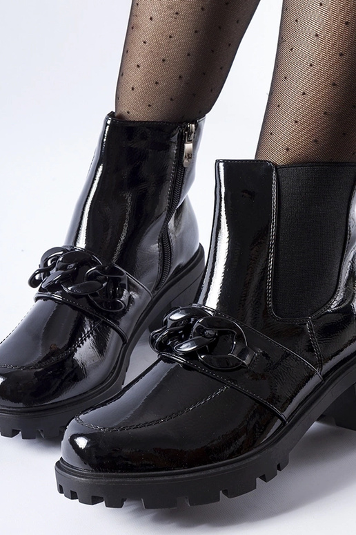 Botas isolantes pretas de couro...