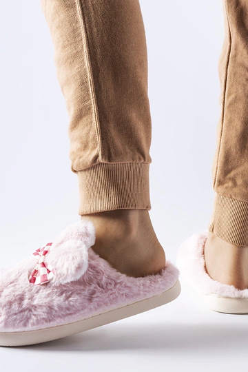 Chinelos femininos isolados rosa com orelhas Buga 2