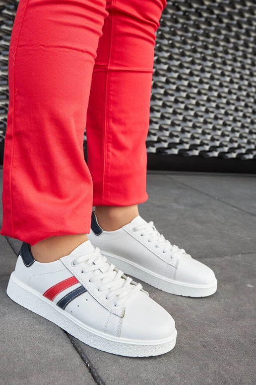 Tênis Camilla Branco Couro Com Cadarço