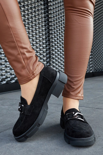 Mocassins robustos pretos com fivela Alfredino 2