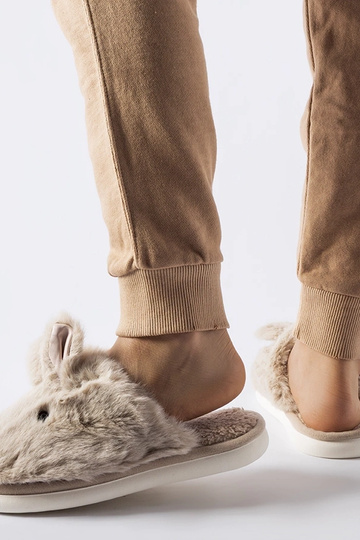 Pantufas quentes bege com... 2