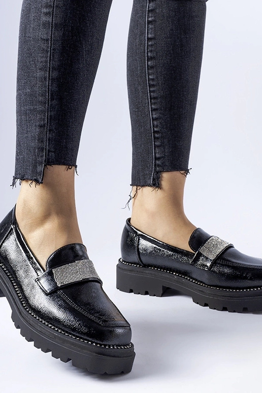 Mocassim Fecteau Preto em Couro...