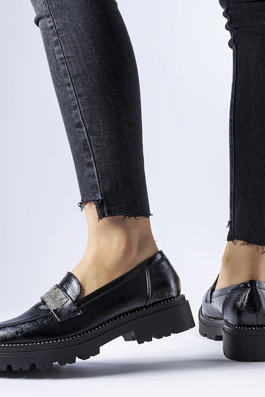 Mocassim Fecteau Preto em Couro...