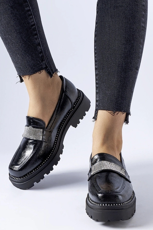 Mocassim Fecteau Preto em Couro...