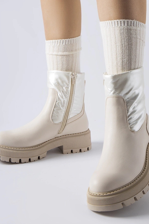 Botins bege com cano decorativo Garrett