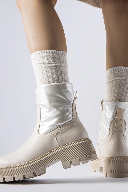 Botins bege com cano decorativo Garrett