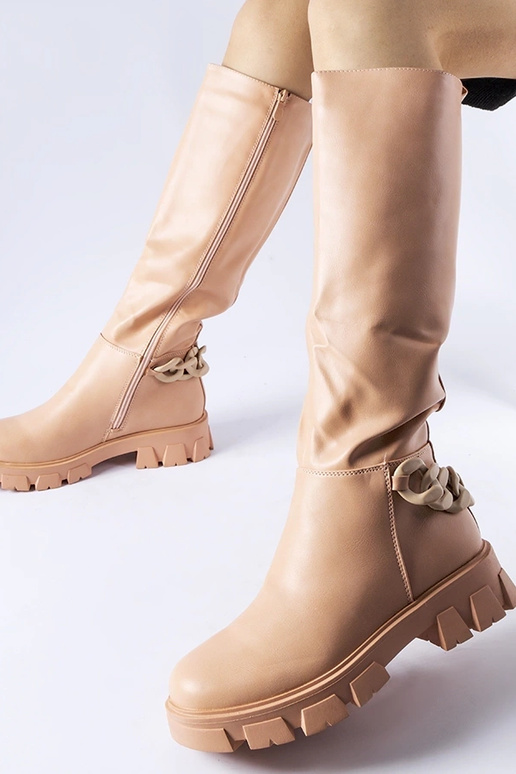 Botas Armand Pink Chain Flat