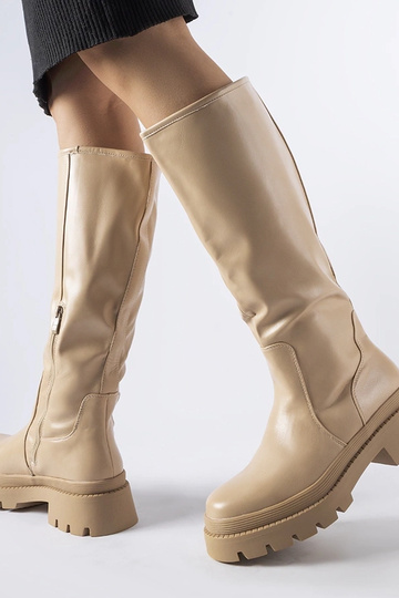 Botas clássicas rasas bege Christien 2