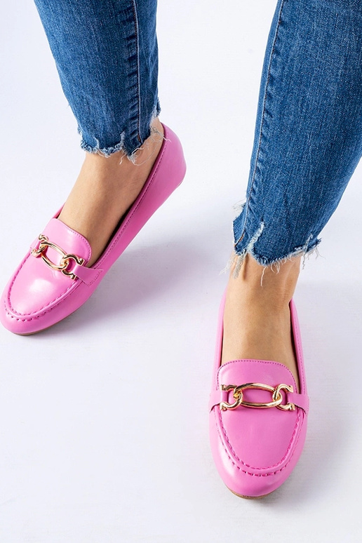 Mocassim rosa decorado com fivela Gaston