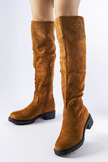 Botas longas marrons com...