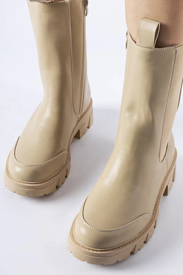 Botas de cano alto maciças bege Morbello 2