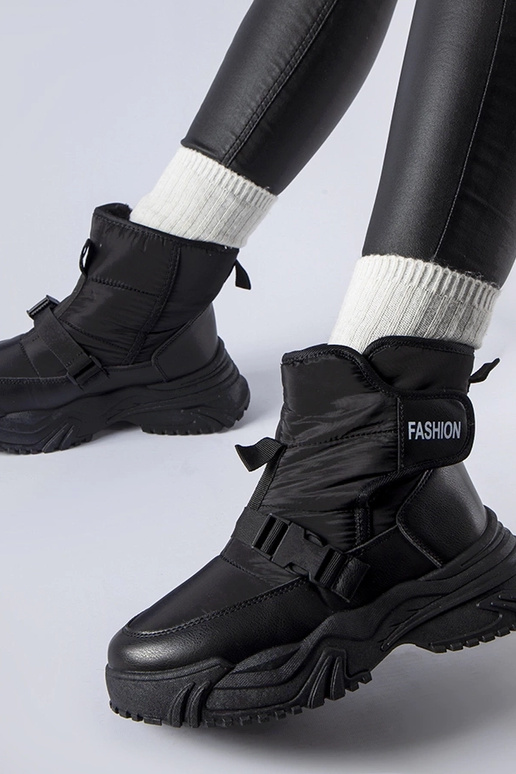 Botas de neve pretas com isolamento e...