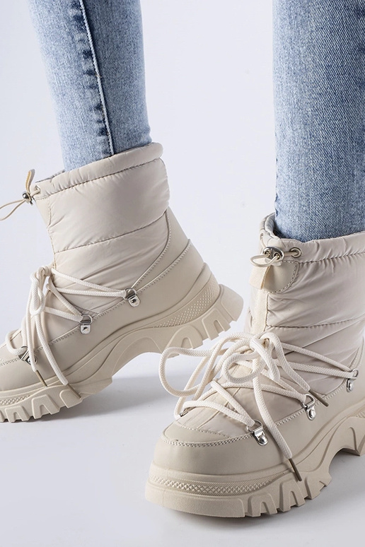 Botas de neve isoladas bege Aubine