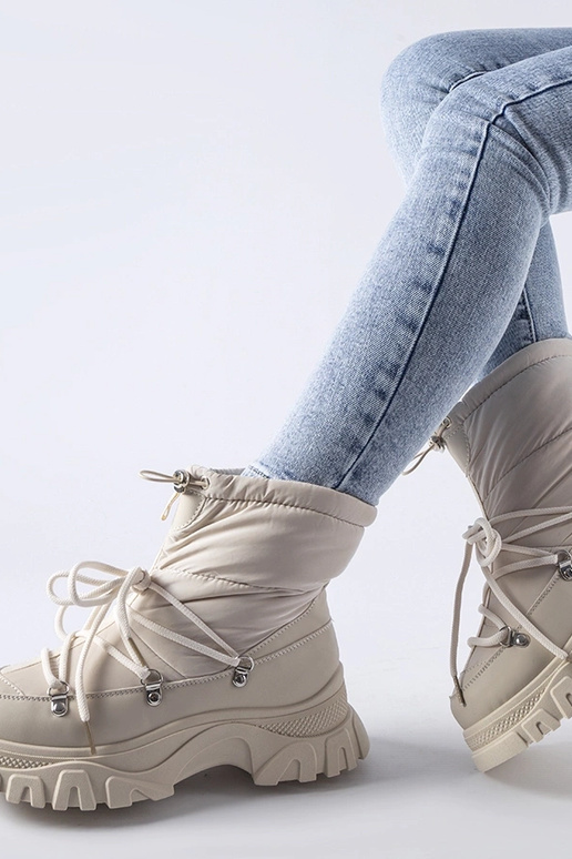 Botas de neve isoladas bege Aubine