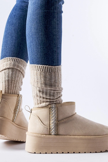 Botas de neve plataforma Dennison bege 2