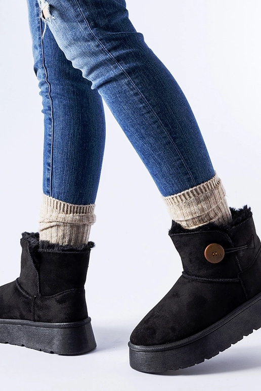 Botas de neve pretas com isolamento e...