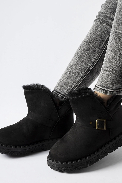 Botas de neve pretas com isolamento e...