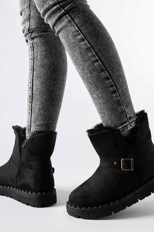 Botas de neve pretas com isolamento e...