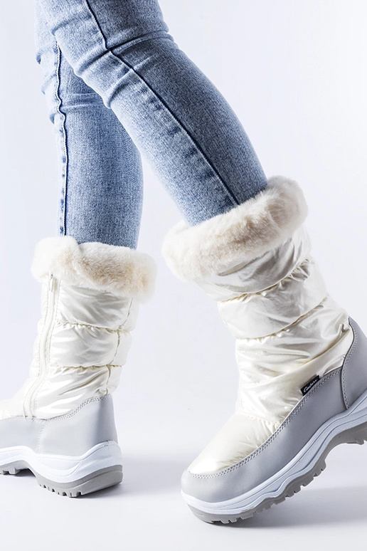 Botas de neve cinza pérola...