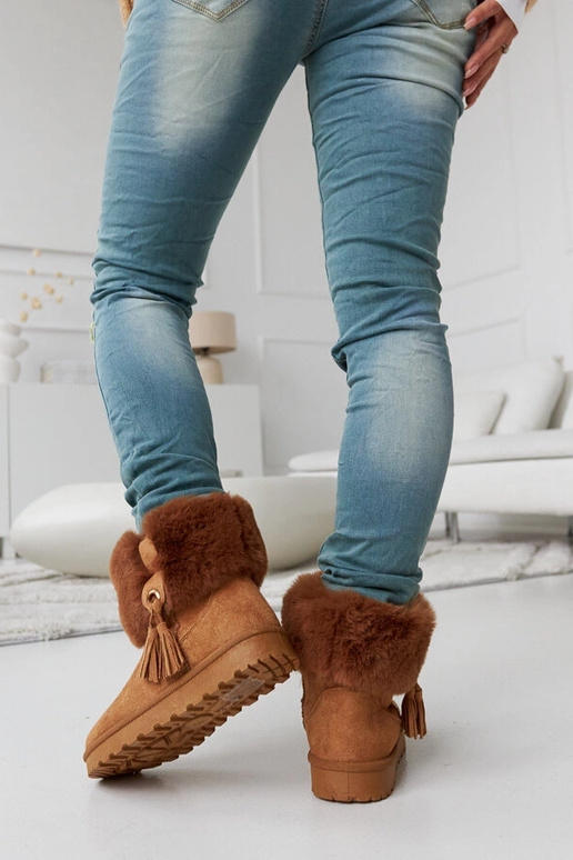 Botas de neve forradas com pele...