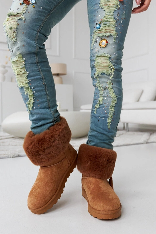 Botas de neve forradas com pele...