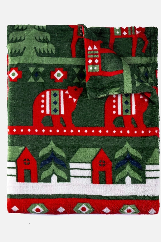 Manta verde com motivos natalinos Mary