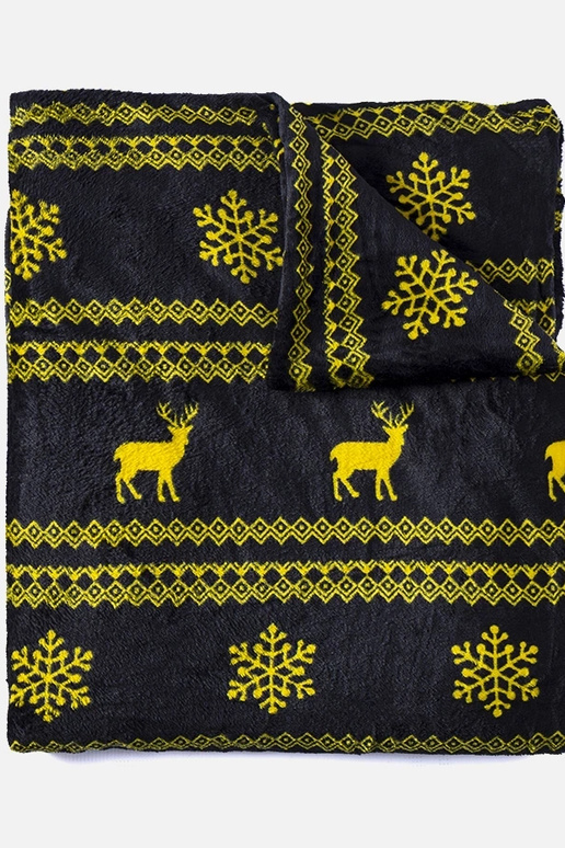 Velma Cobertor Preto com Padrões de...