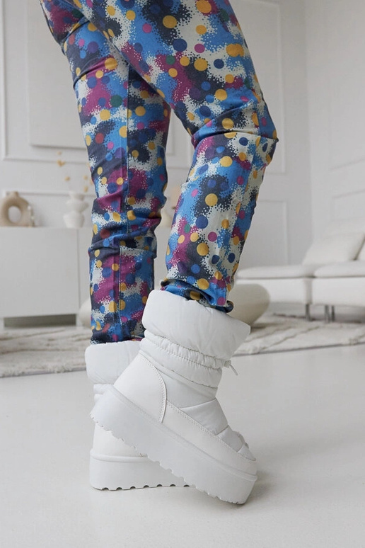 Botas de neve brancas acolchoadas com...