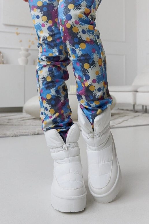 Botas de neve brancas acolchoadas com...