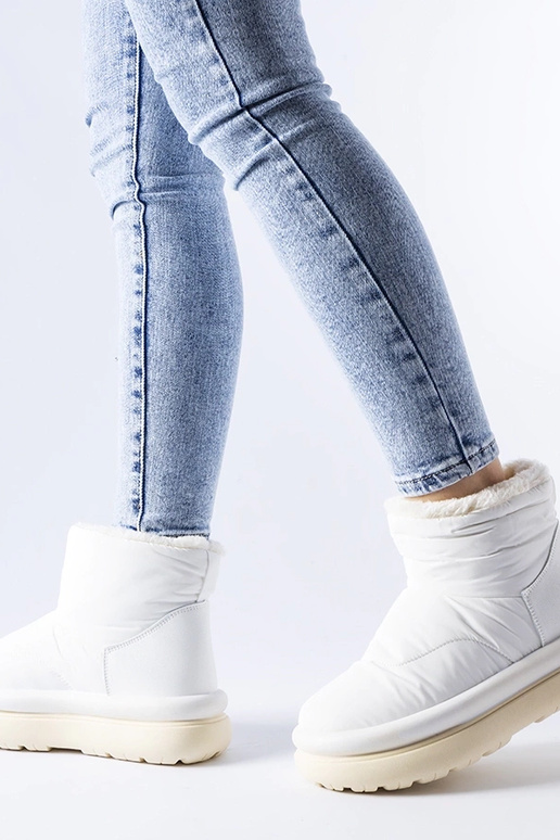 Botas de neve brancas acolchoadas...