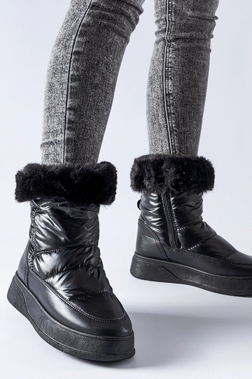 Botas de neve pretas com...