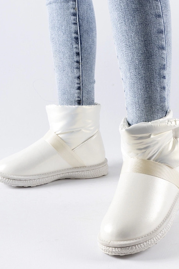 Botas de neve curtas Delaune bege brilhantes 2