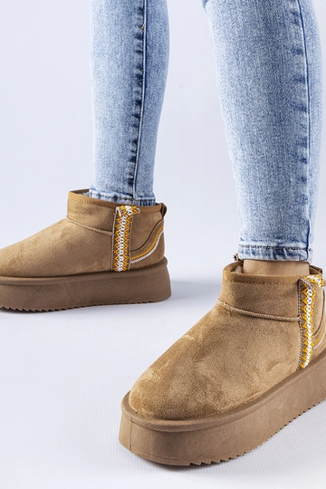 Botas de neve com plataforma bege escuro Scavi