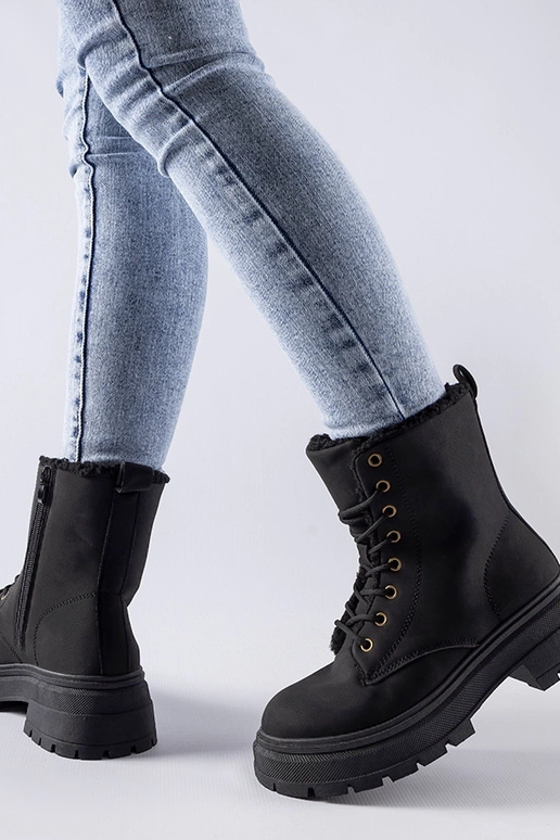 Botas traperas forradas pretas Tadasuni