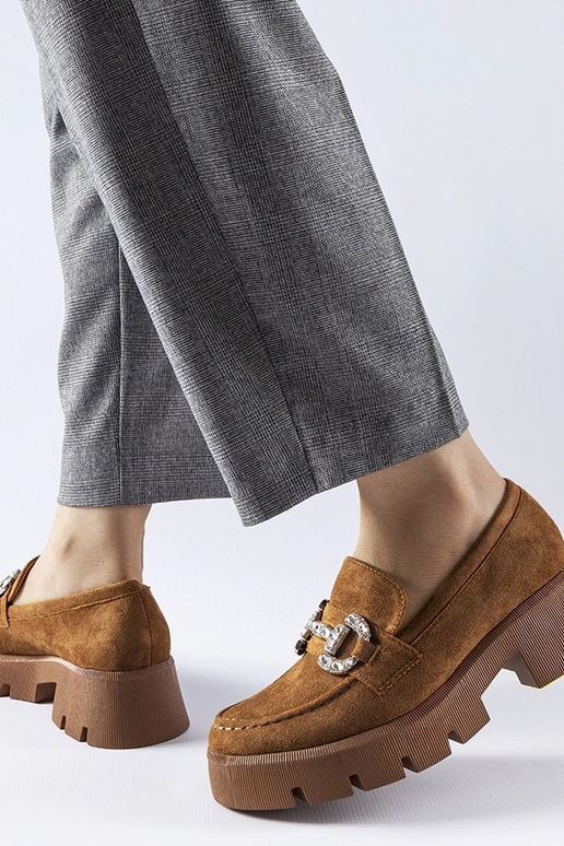 Mocassim marrom com zircônias da Giacomo