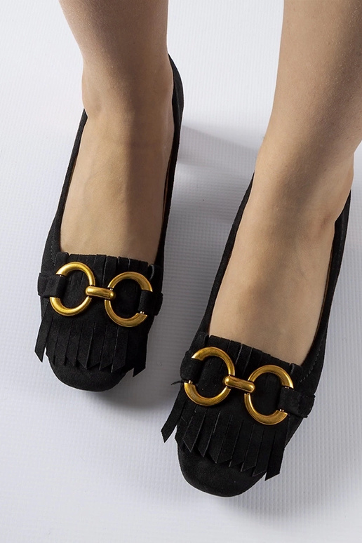 Sapatos pretos com salto bloco da Basso