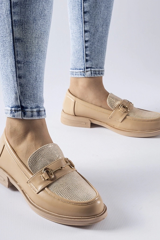 Mocassim bege com fivela Gennaro