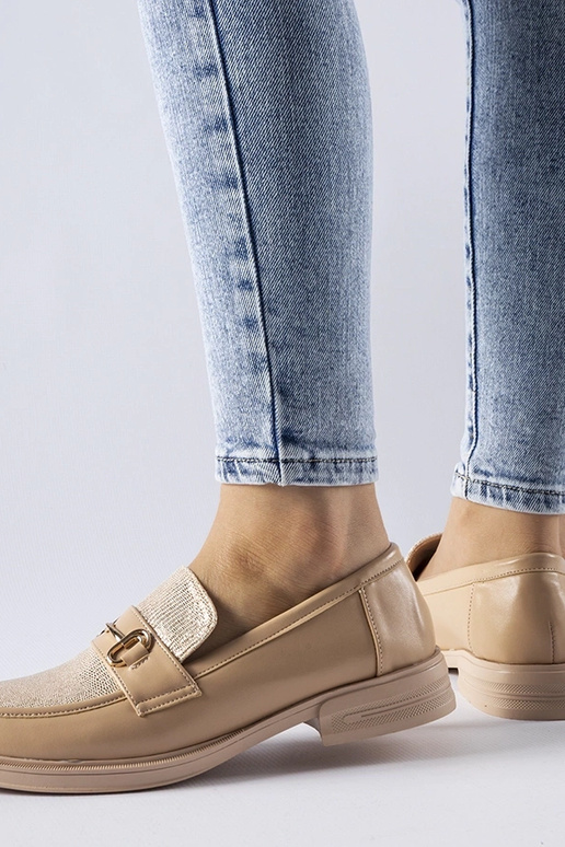 Mocassim bege com fivela Gennaro