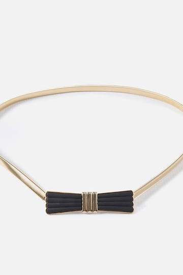 Cinto elástico dourado com...