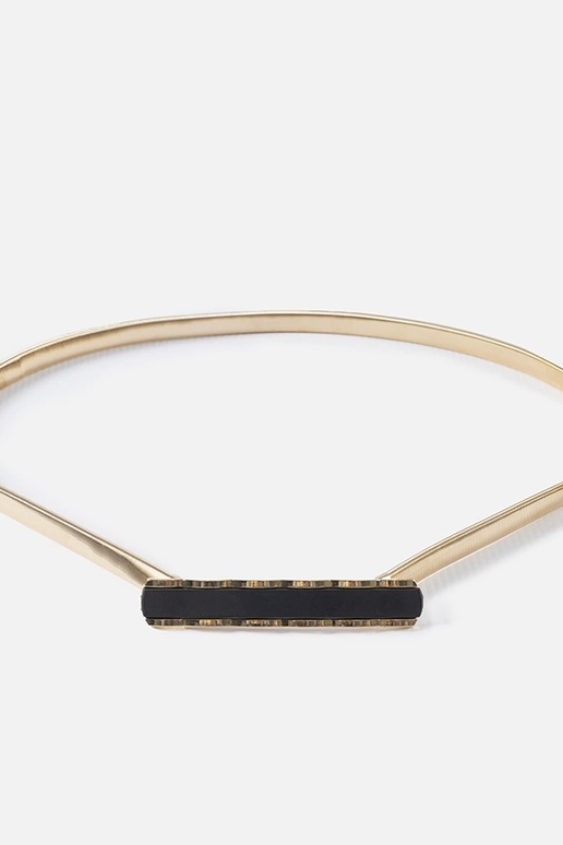 Cinto elástico dourado com fivela...