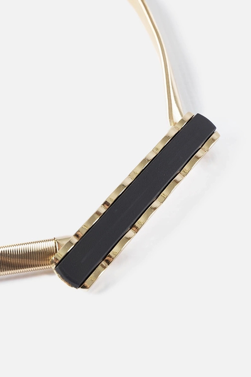 Cinto elástico dourado com fivela...