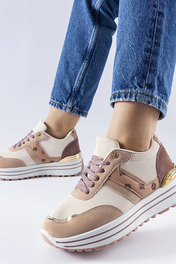 Sapatos de plataforma rosa-bege Provinciale